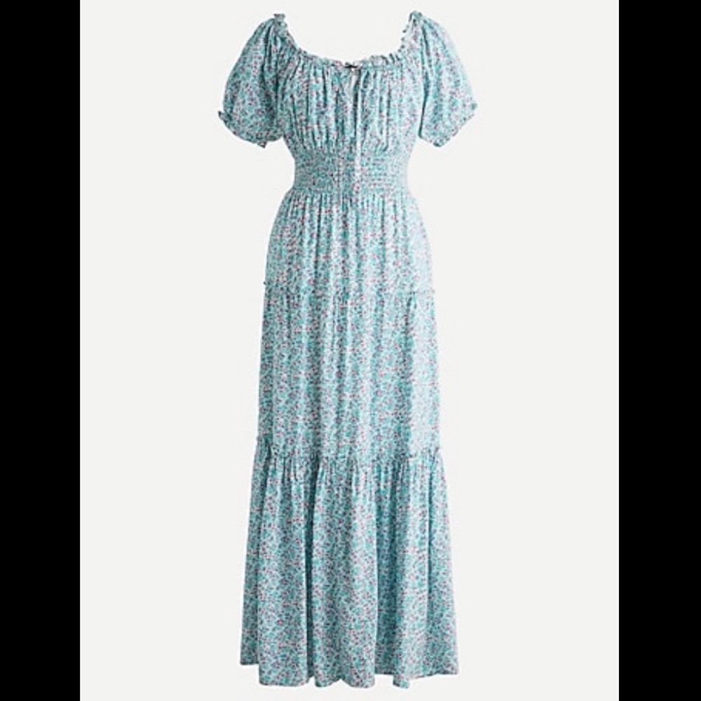 NWT J.Crew Puff-sleeve midi dress in floral